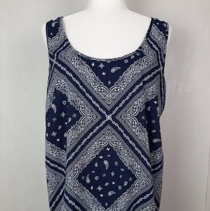 Faded Glory Blue Bandana Chiffon Top XXL (20)
